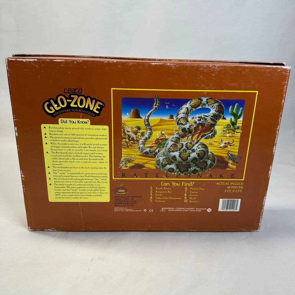 Glo Zone Rattlesnake 48 Piece Glow in the Dark Floor‎ Puzzle Ages 4 Plus